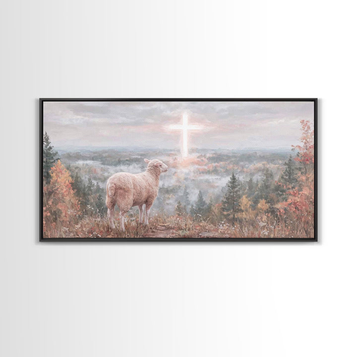 Radiant Crosslight – Framed Canvas Print – Christian Wall Art – Christian Art Canvas – Christian Art Painting – Christian Decor – Christian