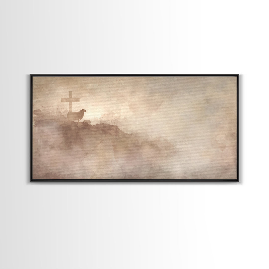 Shepherd’s Hope – Framed Canvas Print – Christian Wall Art – Christian Art Canvas – Subtle Christian Art – Christian Decor – Christmas Art