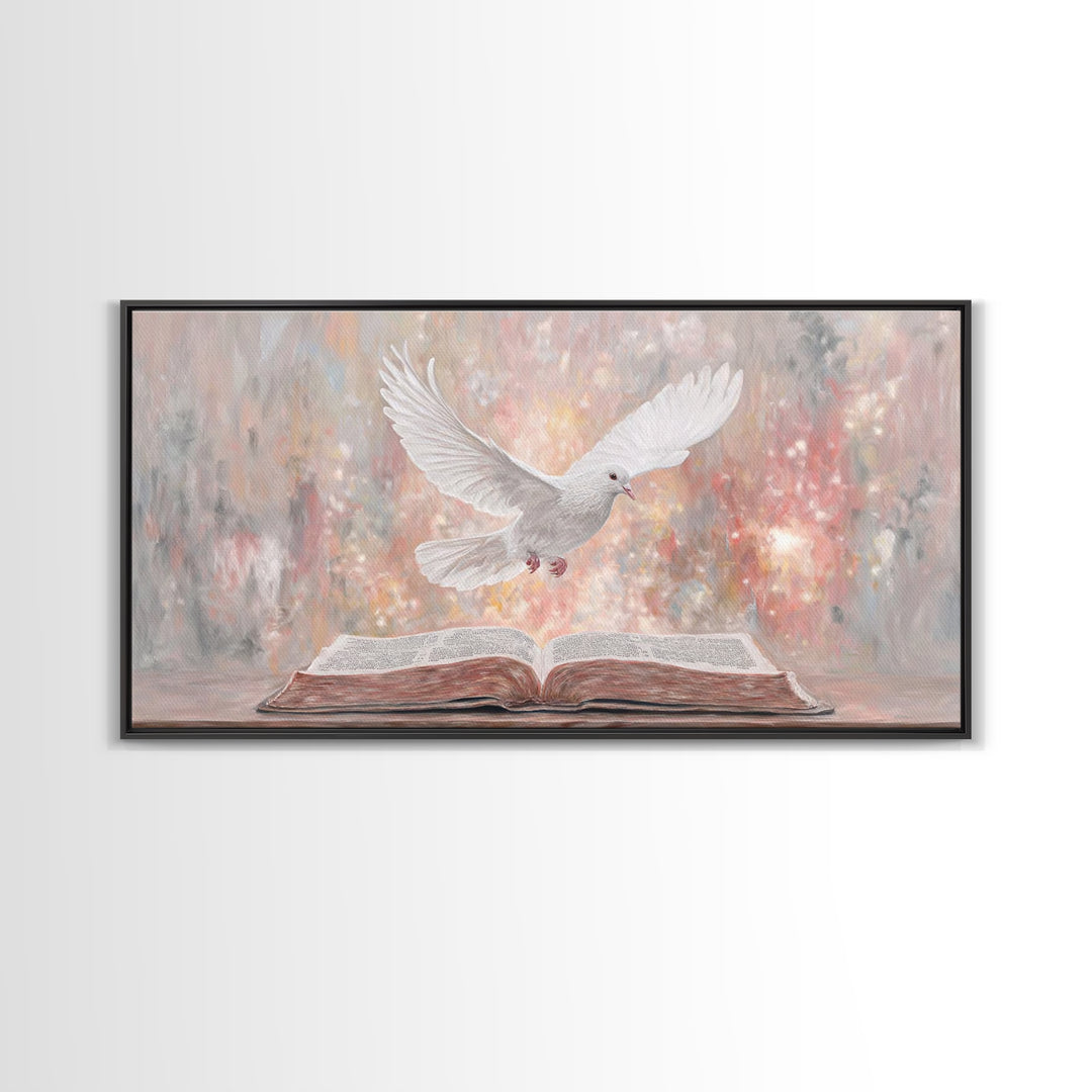 Dove of Peace | Framed Canvas Print | Christian Wall Art | Christian Art Canvas | Modern Christian Painting | Christian Christmas Art | Chr