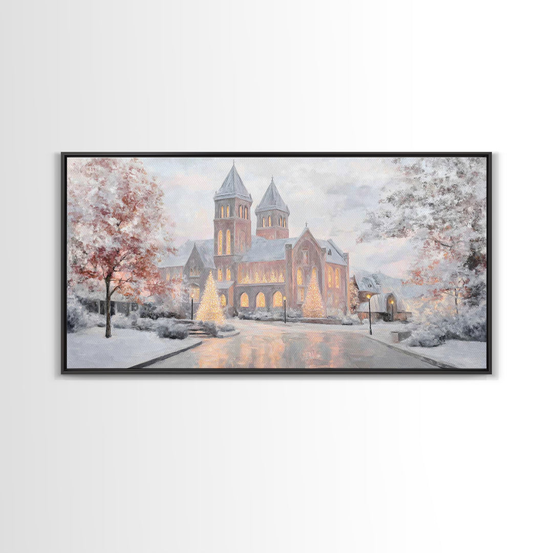 Holy Night Cathedral – Framed Canvas Print – Christian Christmas Art – Christian Wall Art – Framed Christmas Art – Christian Art Canvas – C