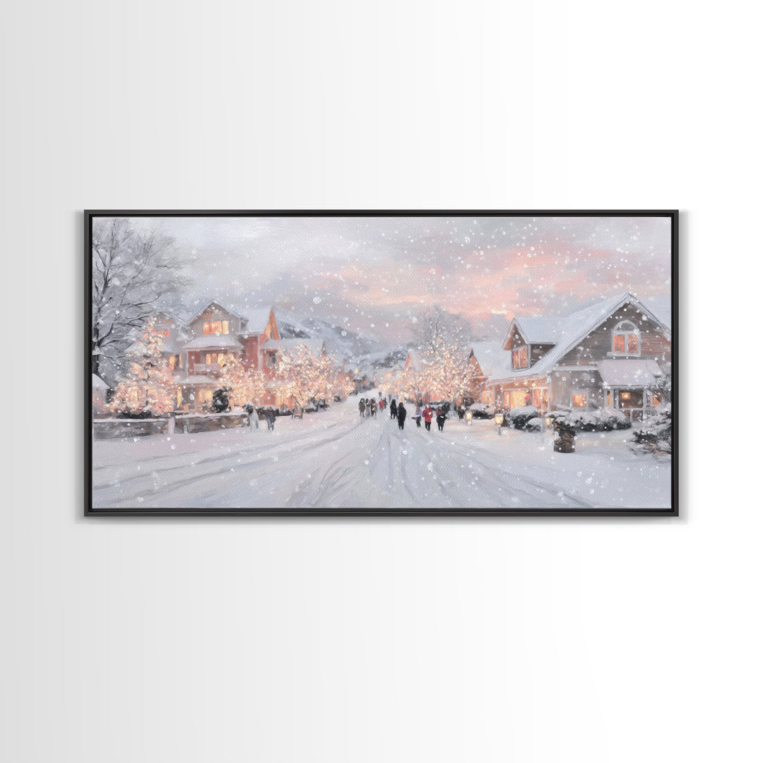 Evening Carolers Joy, Framed Canvas Print, Christian Christmas Art, Christmas Wall Art, Christian Art Canvas, Modern Christmas Art, Christi