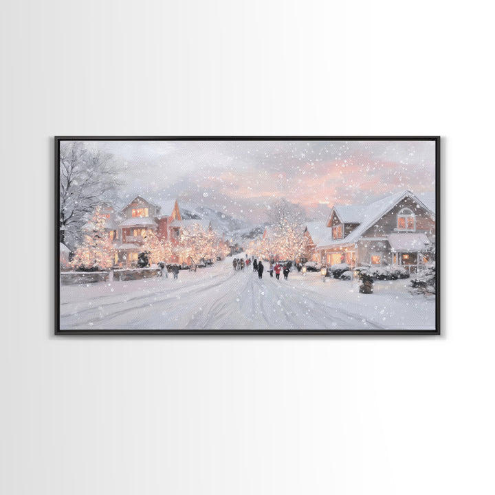 Evening Carolers Joy, Framed Canvas Print, Christian Christmas Art, Christmas Wall Art, Christian Art Canvas, Modern Christmas Art, Christi