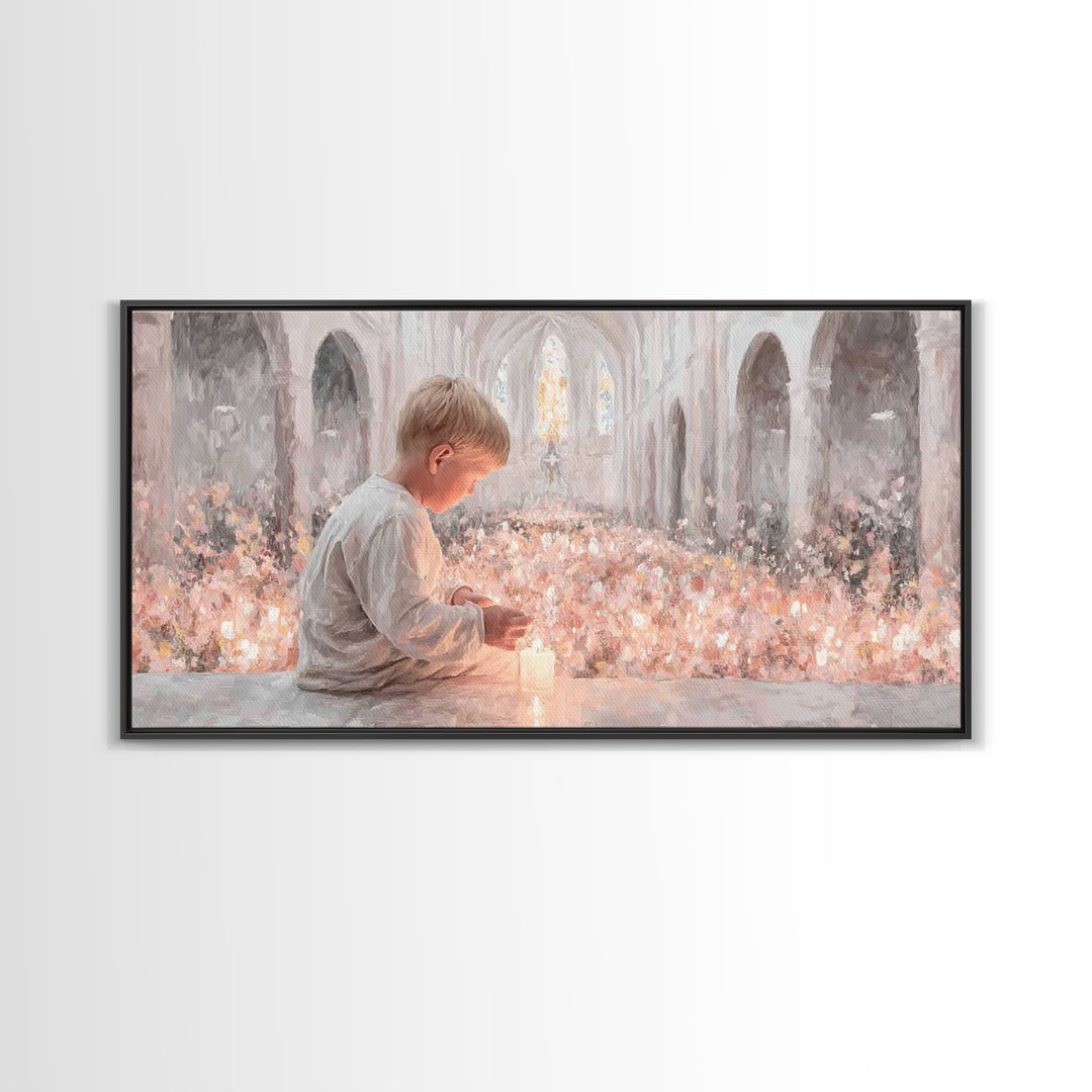 Little Acolyte – Framed Canvas Print – Christian Art Print – Christian Christmas Art – Framed Christian Art – Modern Christian Art – Christ