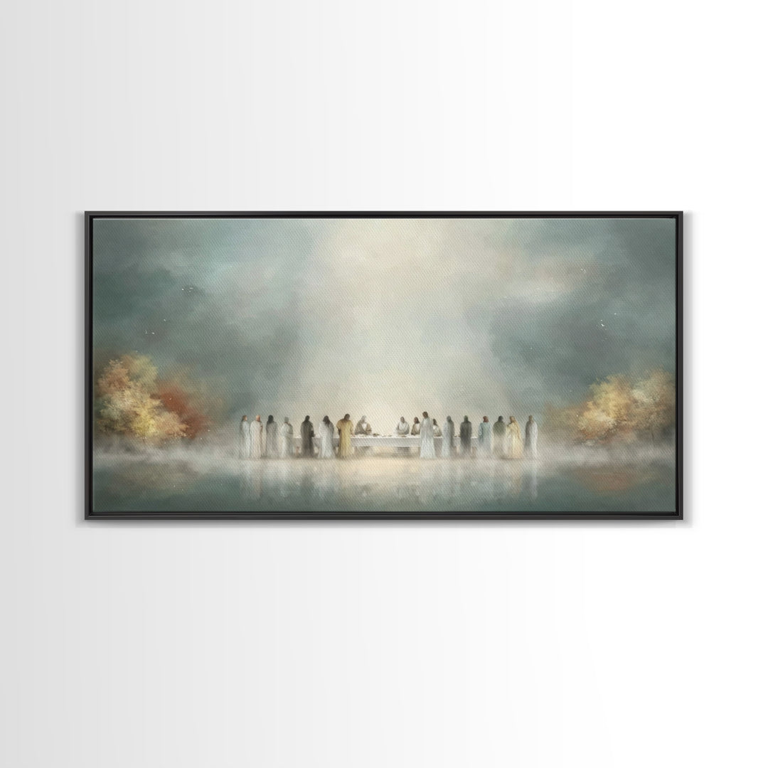 Christmas Lane Stillness, Framed Canvas Print, Christmas Wall Art, Christian Art Canvas, White Christmas Art, Christian Art Prints, Christi