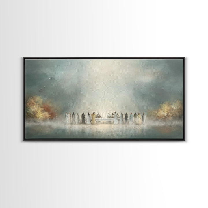 Christmas Lane Stillness, Framed Canvas Print, Christmas Wall Art, Christian Art Canvas, White Christmas Art, Christian Art Prints, Christi