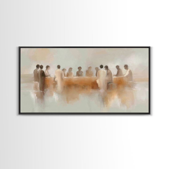 Silent Supper – Framed Canvas Print – Christian Wall Art – Subtle Christian Art – Christian Art Canvas – Jesus Painting – Christian Gift Id