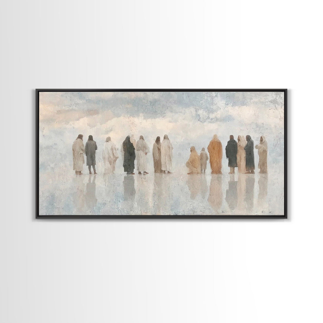 Cloudside Fellowship, Framed Canvas Print, Christian Art Canvas, Minimalist Christian Art, Subtle Christian Art, Christian Wall Art, Jesus