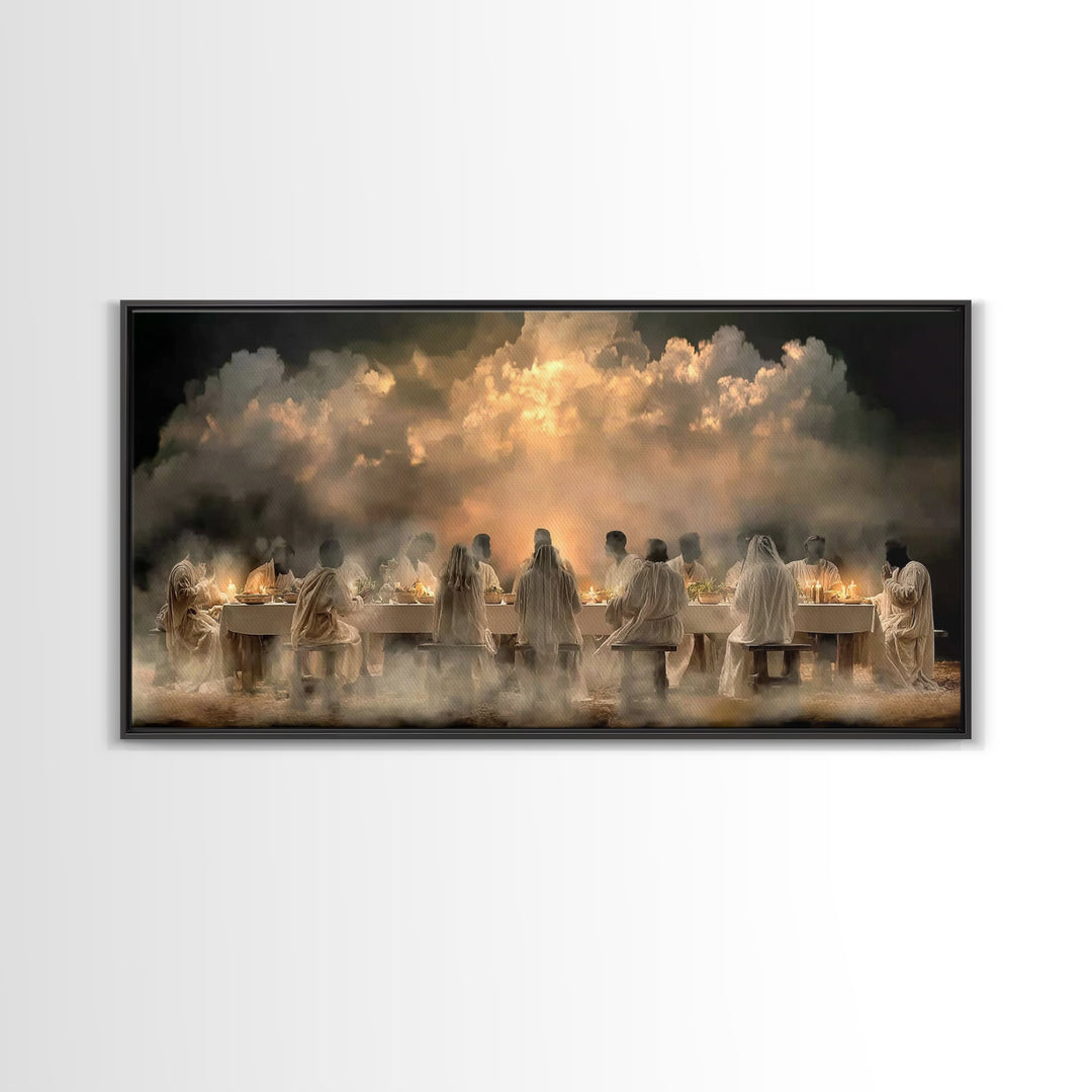 Sacred Banquet – Framed Canvas Print – Christian Art Canvas – Christian Wall Art – Vintage Christian Art – Jesus Painting – Christian Chris