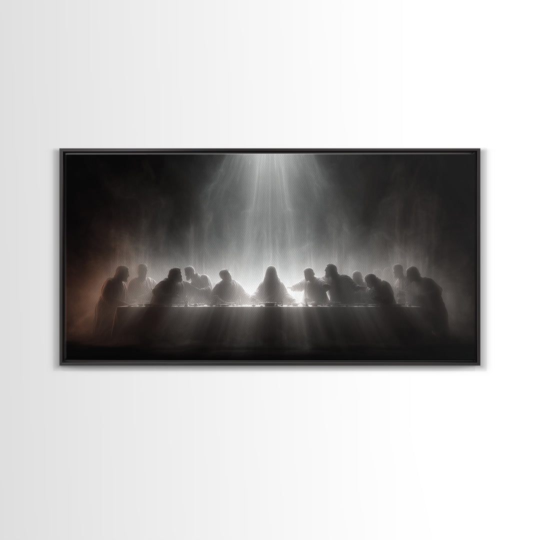 Celestial Feast, Framed Canvas Print, Christian Wall Art, Christian Art Canvas, Moody Christian Art, Jesus Painting, Christian Christmas Ar