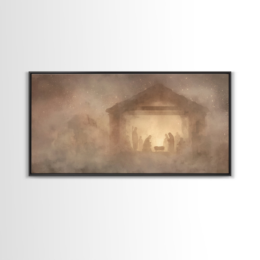 Holy Nativity – Framed Canvas Print – Christmas Art – Jesus Christmas Art – Christian Christmas Decor – Christian Wall Art – Christian Art