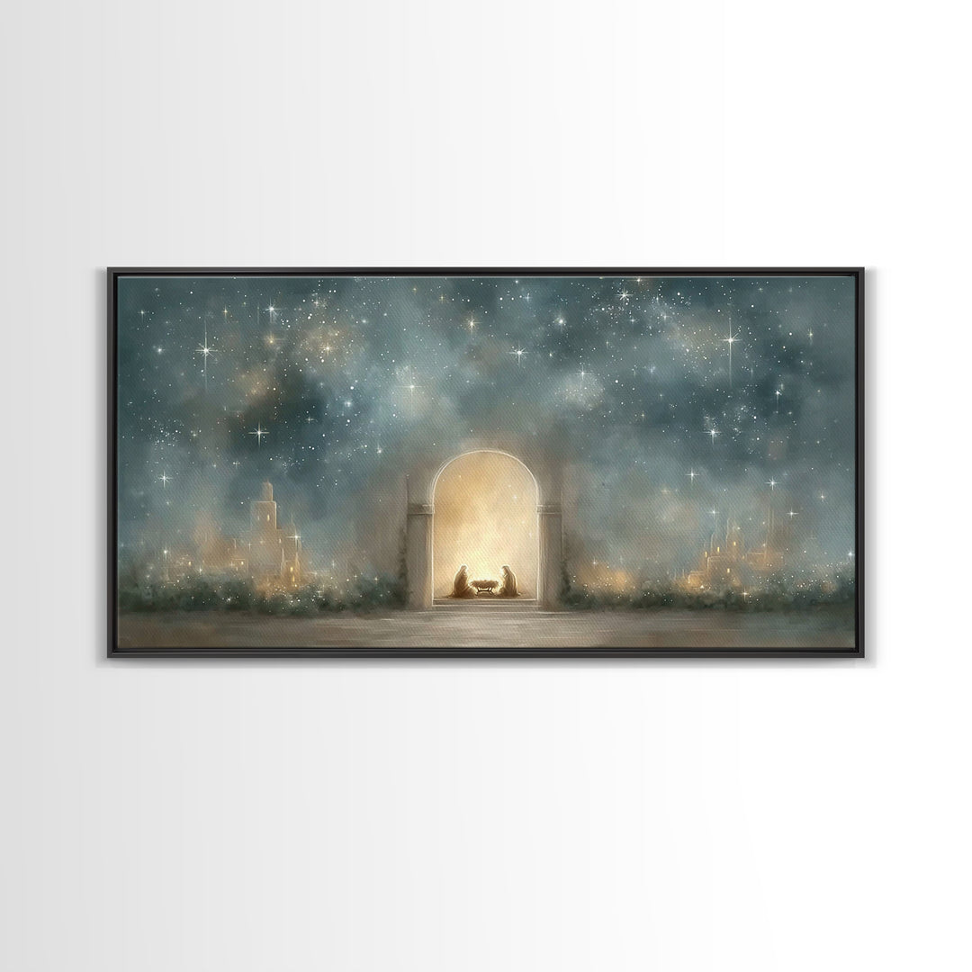 Star Of Bethlehem | Framed Canvas Print | Christmas Art | Christian Christmas Art | Christian Wall Art | Jesus Art Print | Christian Art Ca