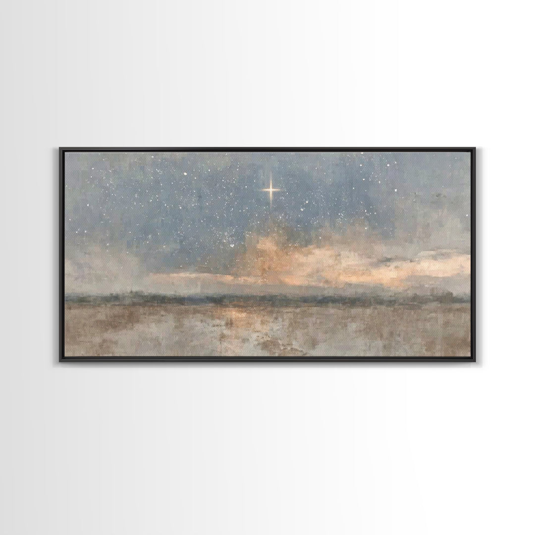 Guiding Star Rise | Framed Canvas Print | Christian Wall Art | Christmas Art | Christian Art Canvas | Modern Christian Art | Christian Chri