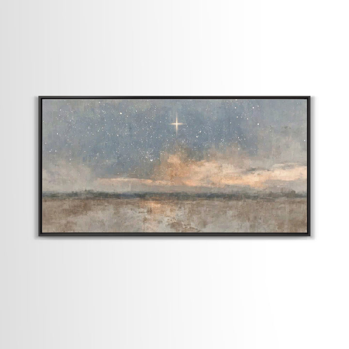 Guiding Star Rise | Framed Canvas Print | Christian Wall Art | Christmas Art | Christian Art Canvas | Modern Christian Art | Christian Chri