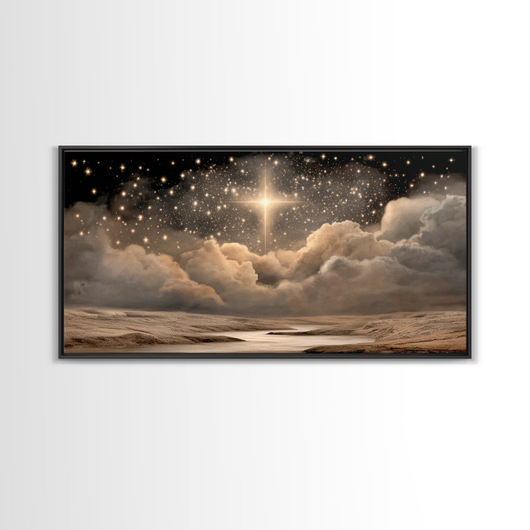 Heavenly Star Path | Framed Canvas Print | Christian Wall Art | Christian Art Canvas | Christmas Art | Christian Christmas Art | Unique Chr