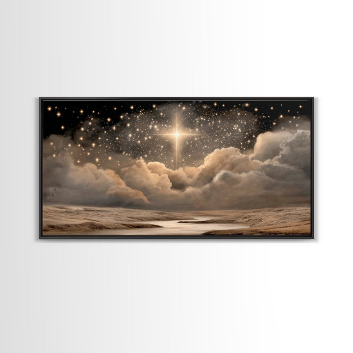 Heavenly Star Path | Framed Canvas Print | Christian Wall Art | Christian Art Canvas | Christmas Art | Christian Christmas Art | Unique Chr