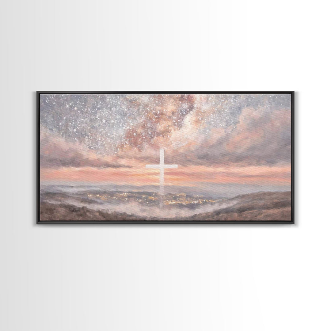 Heavenly Dawn – Framed Canvas Print – Christian Wall Art – Christian Art Canvas – Jesus Painting – Christian Christmas Art – Christian Deco