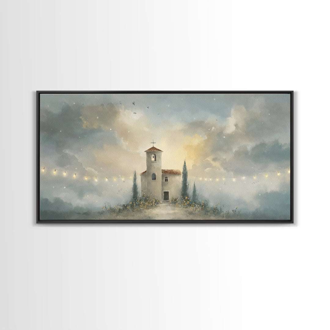 Church Of Light – Framed Canvas Print – Christian Wall Art – Christian Painting – Subtle Christian Art – Christmas Canvas Wall Art – Christ