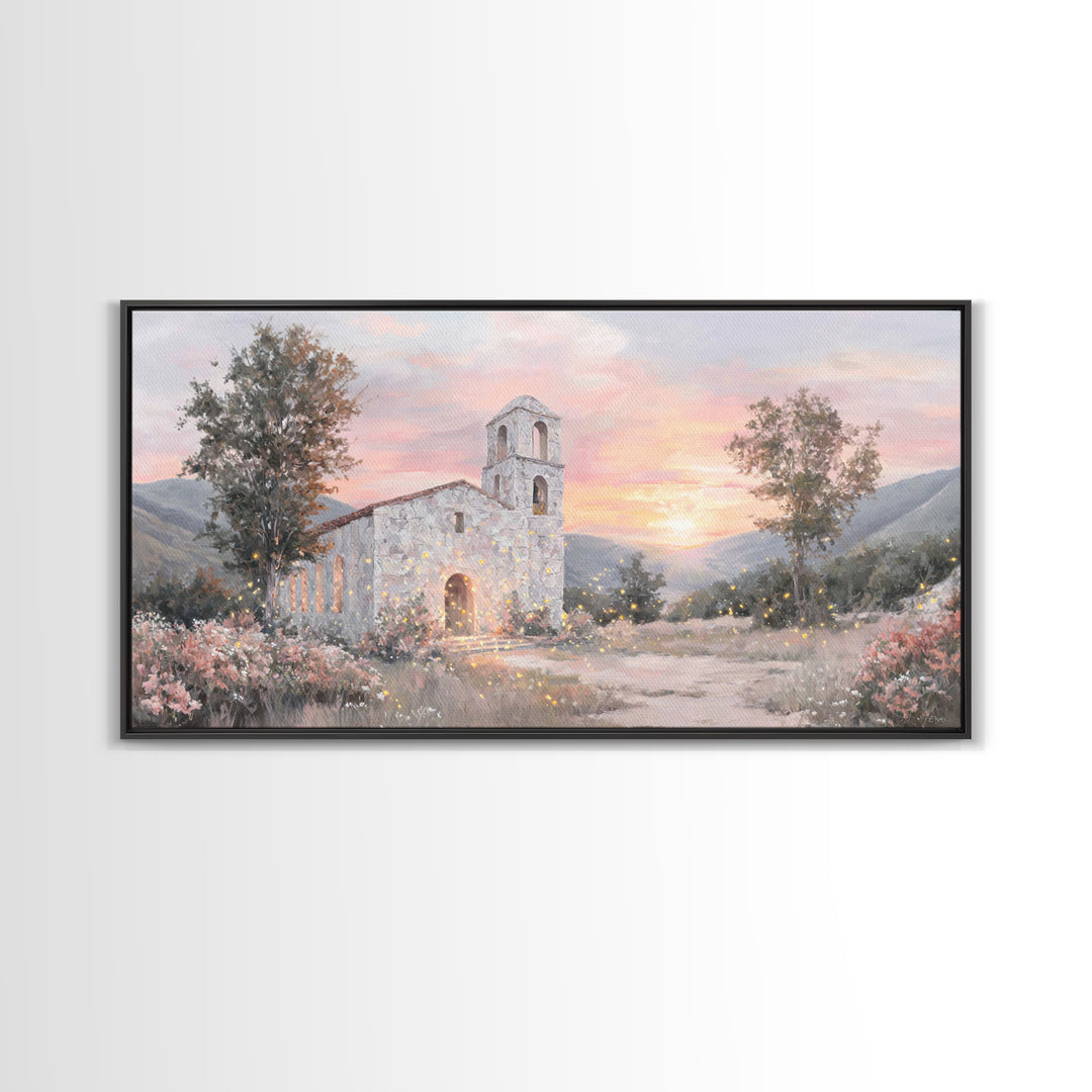 Radiant Chapel – Framed Canvas Print – Christian Art Work – Christian Wall Art – Modern Christian Art – Jesus Art Print – Christmas Art Pri