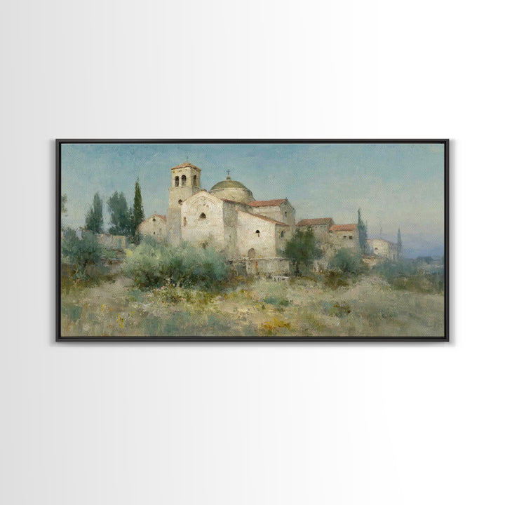 Golden Chapel – Framed Canvas Print – Christian Art Work – Christian Wall Art – Jesus Art Print – Framed Christmas Art – Christian Christma