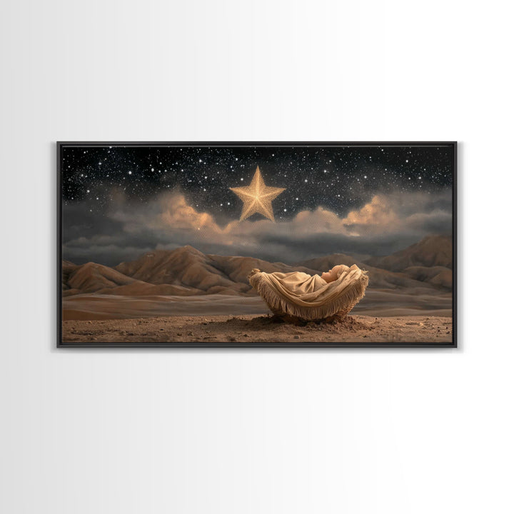 Heaven’s Promise – Framed Canvas Print – Christian Art Work – Christian Wall Art – Subtle Christian Art – Christmas Canvas Wall Art – Chris