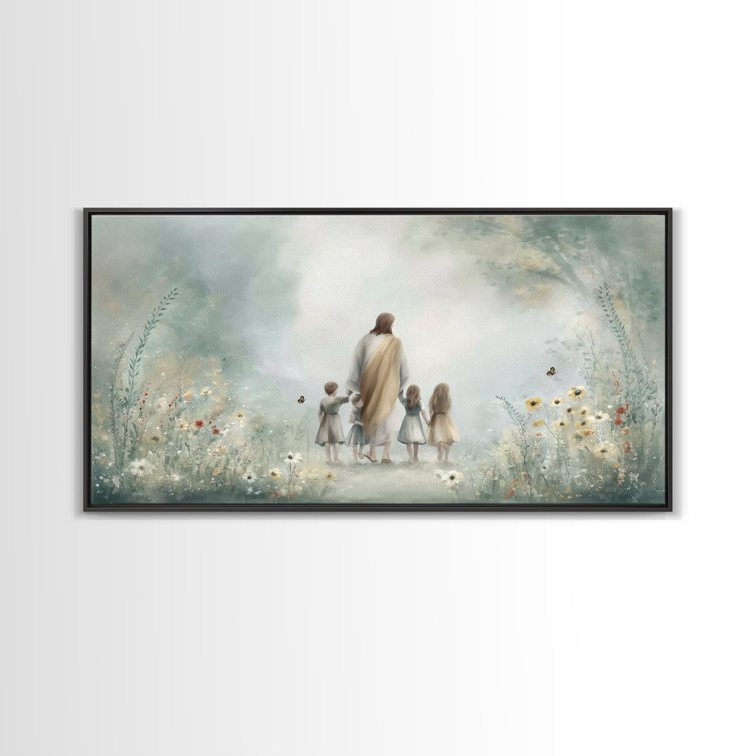 Garden Of Peace – Framed Canvas Print – Jesus Art Print – Christian Wall Art – Christian Paintings – Christian Decor For Home – Christian G