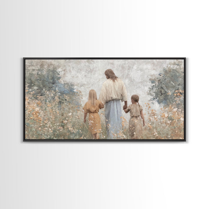 Graceful Path – Framed Canvas Print – Christian Art Canvas – Christian Wall Art – Minimalist Christian Art – Jesus Painting – Christian Art