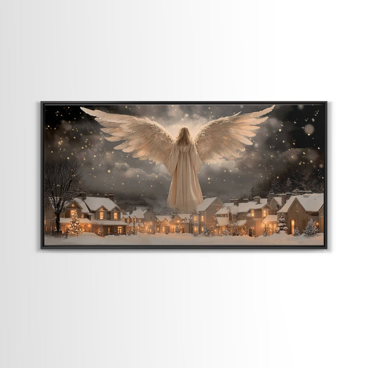 Wings Of Mercy – Framed Canvas Print – Christian Wall Art – Christian Christmas Decor – Framed Christmas Art – Modern Christian Art – Chris