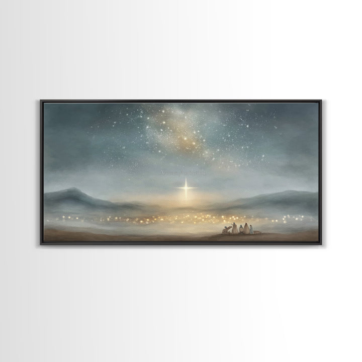 Star Of Bethlehem – Framed Canvas Print – Christian Christmas Art – Christian Wall Art – Christmas Canvas Wall Art – Christian Art Canvas
