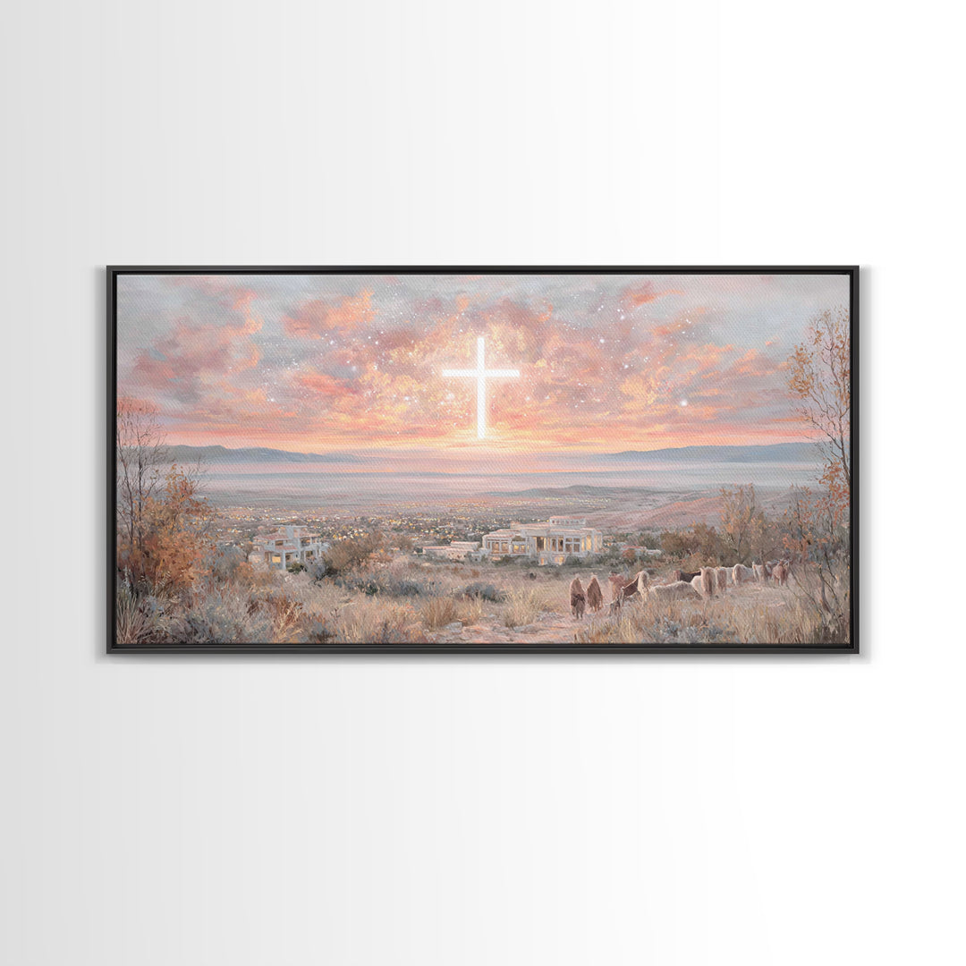 Dawn Of Redemption – Framed Canvas Print – Christian Art Canvas – Christian Wall Art – Large Christian Art – Modern Christian Art – Christi