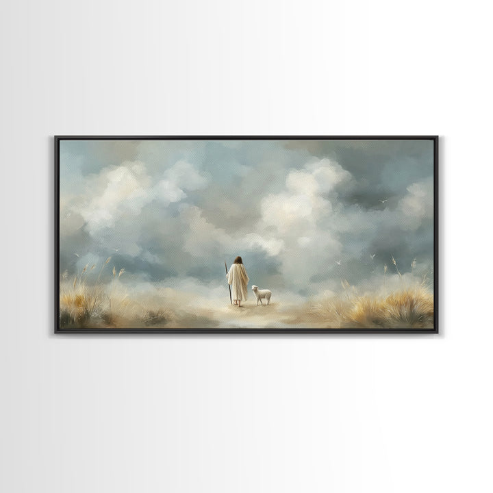 Heavenly Guidance – Framed Canvas Print – Christian Art Print – Modern Christian Art – Jesus Painting Canvas – Christian Decor – Subtle Chr