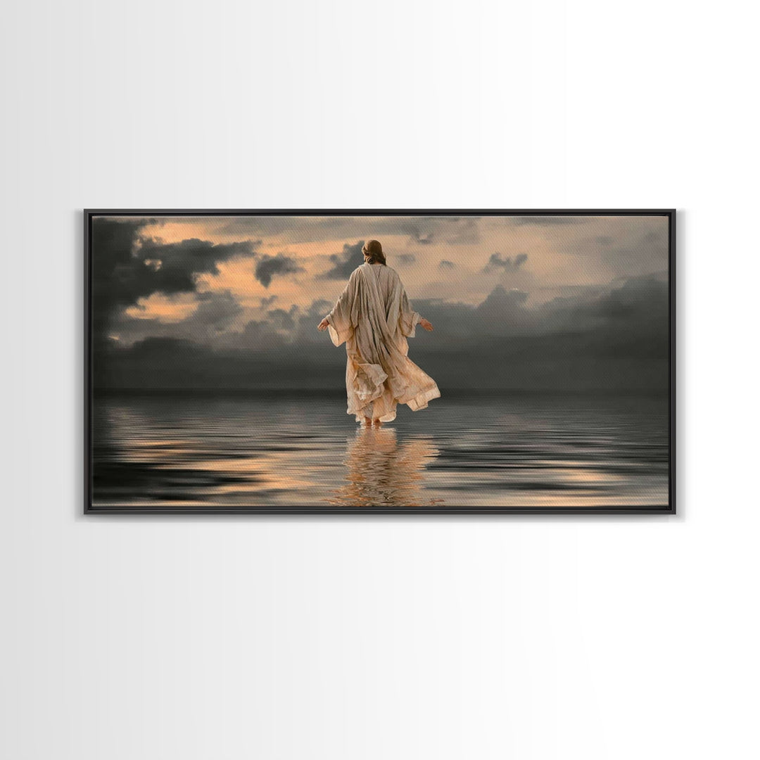 Divine Stillness – Framed Canvas Print – Christian Wall Art – Moody Christian Art – Jesus Canvas Art – Christian Christmas Art – Unique Chr