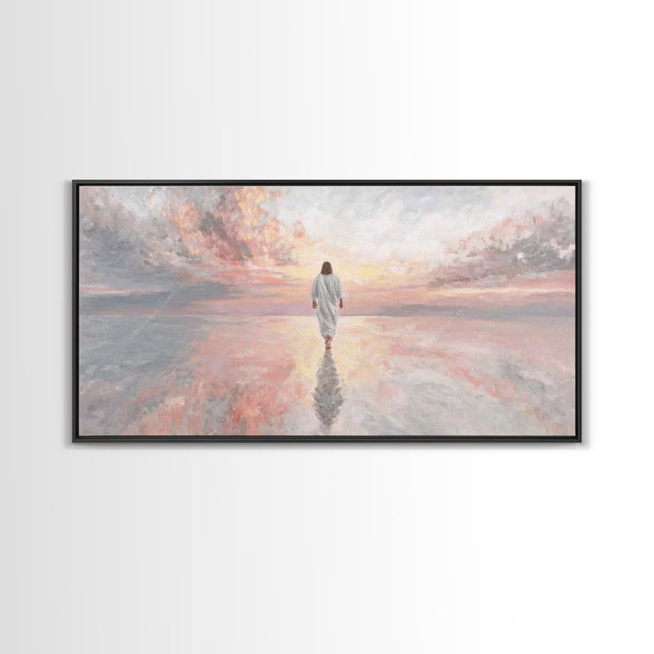 Eternal Horizon – Framed Canvas Print – Christian Art Canvas – Jesus Painting – Modern Christian Art – Christian Wall Art – Blue Christian