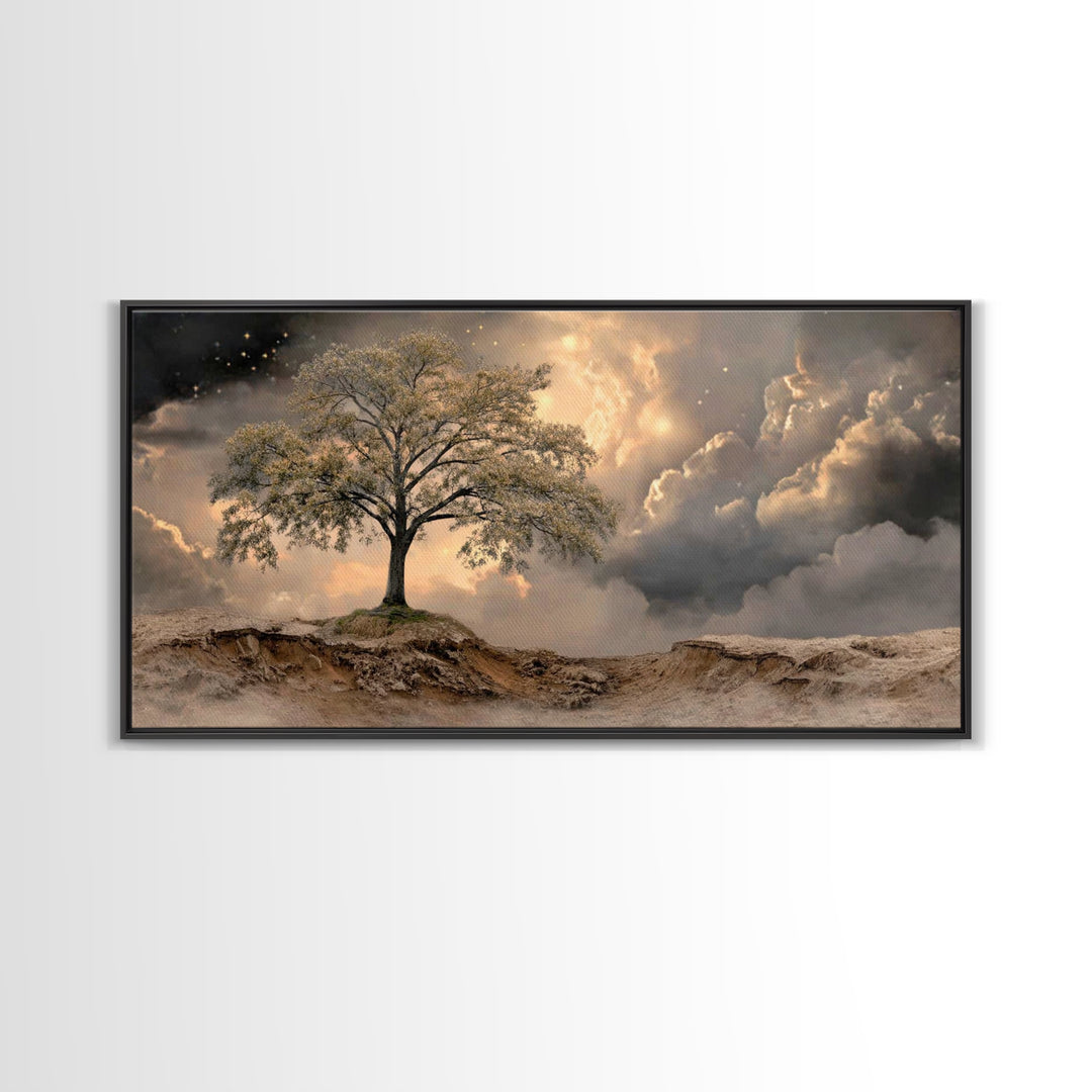 Starfall Haven – Framed Canvas Print – Moody Christian Art – Christian Art Work – Christian Wall Art – Christian Art Canvas – Modern Christ
