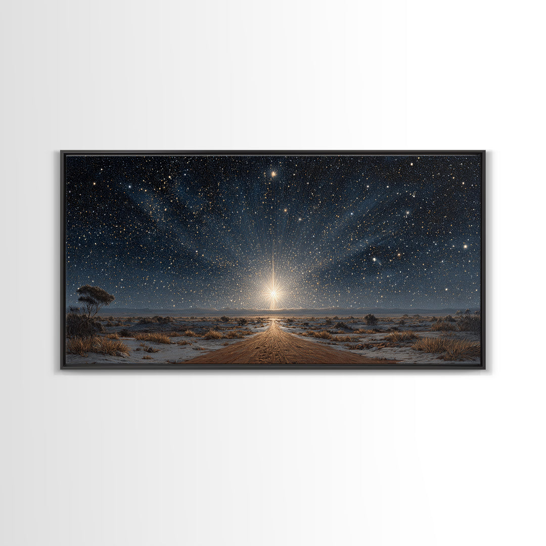 The Guiding Star – Framed Canvas Print – Christmas Art Prints – Christian Christmas Decor – Christian Wall Art – Christian Art Canvas – Chr