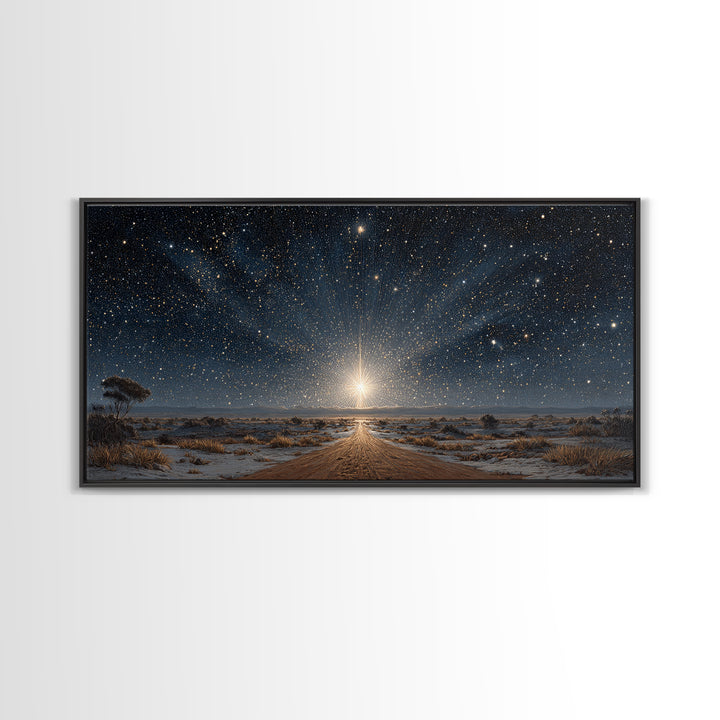 The Guiding Star – Framed Canvas Print – Christmas Art Prints – Christian Christmas Decor – Christian Wall Art – Christian Art Canvas – Chr