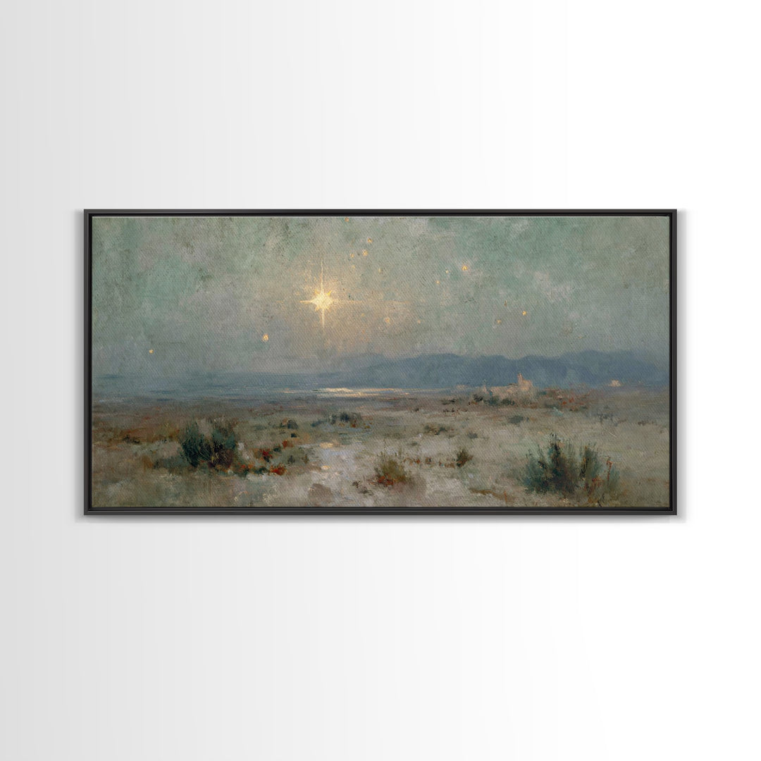 The Guiding Star – Framed Canvas Print – Christian Wall Art – Christian Art Canvas – Christmas Art – Jesus Painting