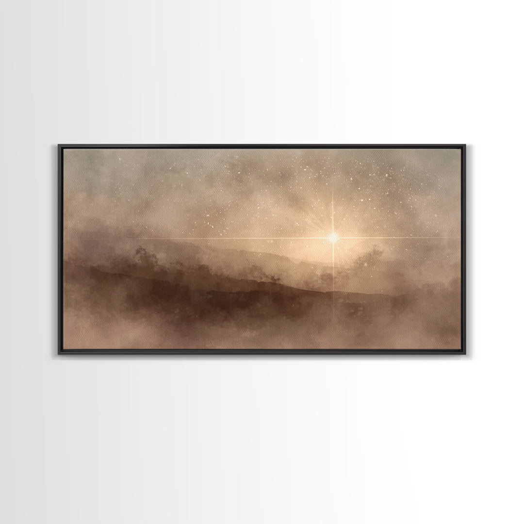 Bethlehem Dawn – Framed Canvas Print – Christian Art Canvas – Christmas Art – Christian Wall Art – Christian Christmas Art – Jesus Painting