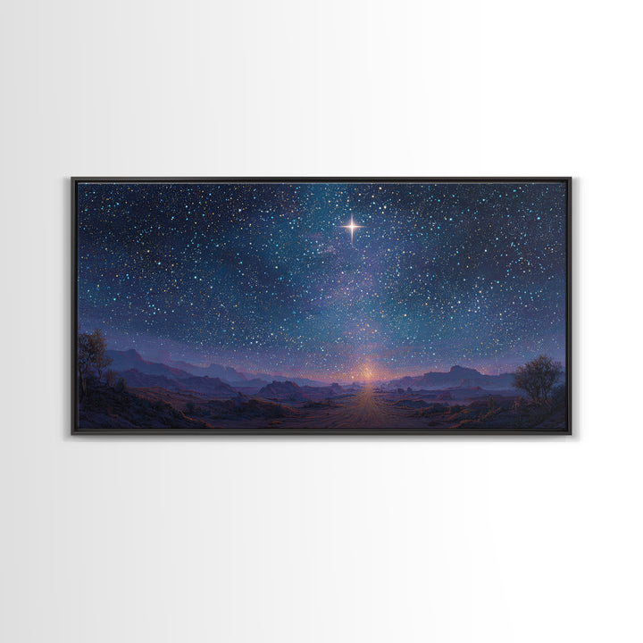 Star Of Promise | Framed Canvas Print | Christian Art Print | Christmas Art | Christian Wall Art | Christian Christmas Decor | Jesus Painti