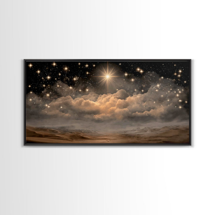 Light Of Salvation, Framed Canvas Print, Christian Art Canvas, Jesus Painting, Christian Wall Art, Christian Christmas Art, Christmas Art