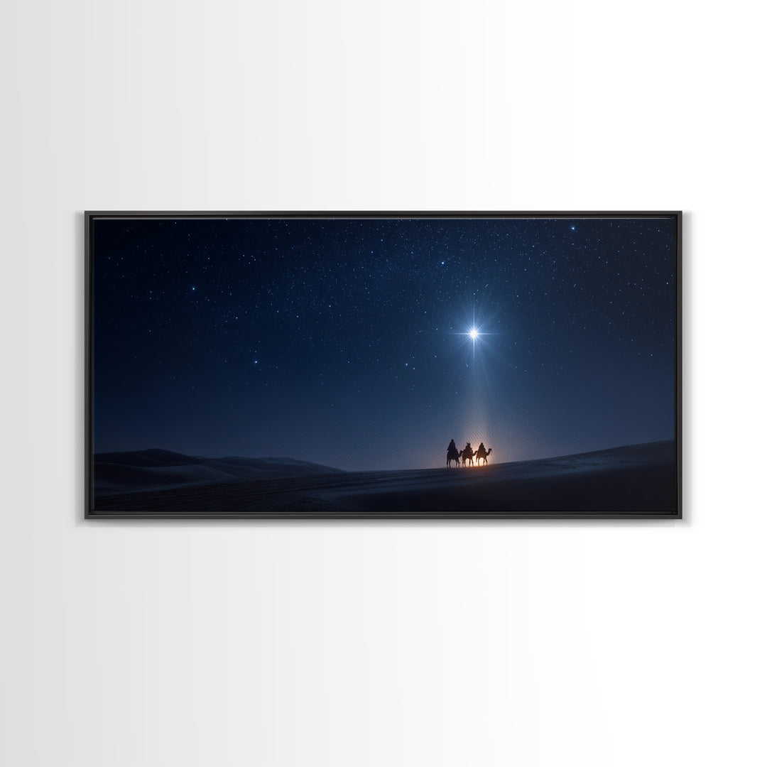 Starry Wonder | Framed Canvas Print | Christian Wall Art | Jesus Painting | Christmas Art | Christian Art Canvas | Christian Christmas Art