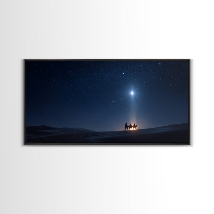 Starry Wonder | Framed Canvas Print | Christian Wall Art | Jesus Painting | Christmas Art | Christian Art Canvas | Christian Christmas Art