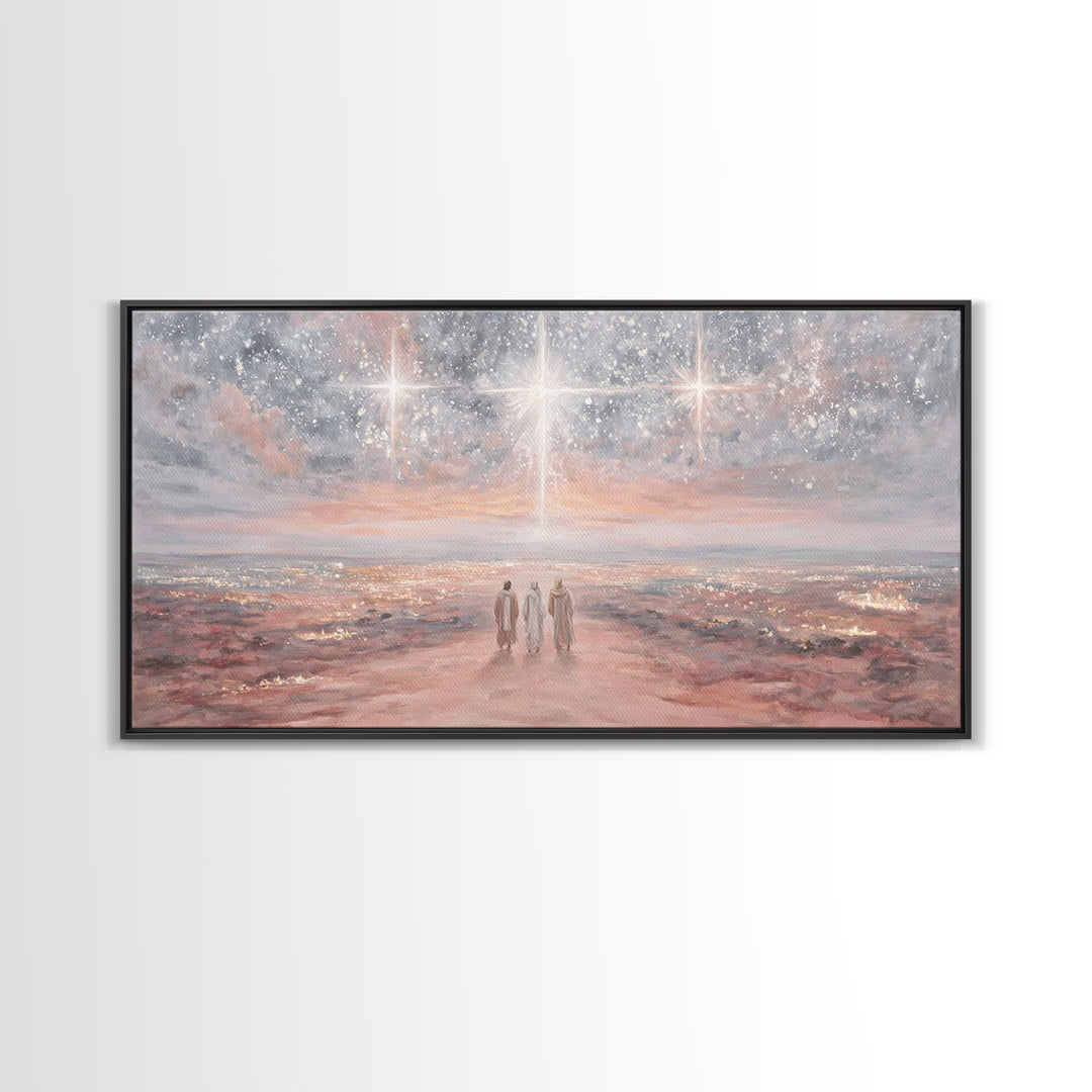 Journey By Starlight – Framed Canvas Print – Christian Wall Art – Christian Christmas Art – Christian Art Canvas – Christmas Art – Jesus Pa