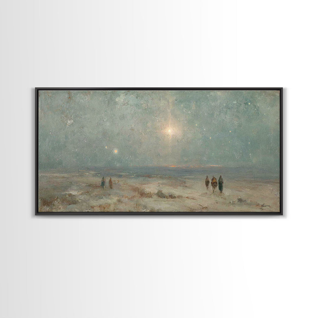 Star Of Bethlehem – Framed Canvas Print – Christian Christmas Art – Christmas Art – Christian Wall Art – Christian Art Canvas – Jesus Paint