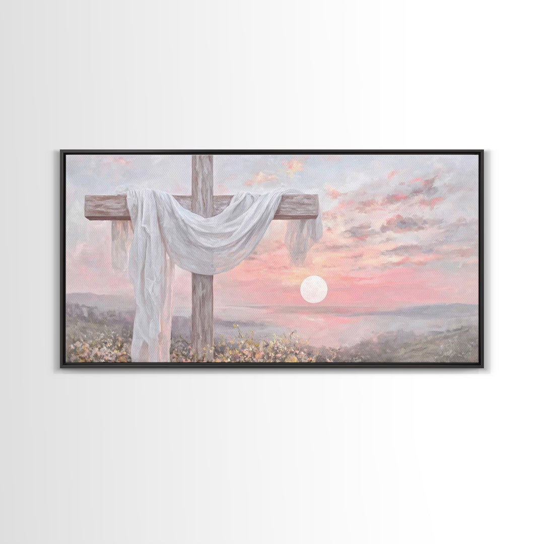 Humble Pasture – Framed Canvas Print – Christian Christmas Art – Christian Art Canvas – Vintage Christian Art – Christian Painting – Christ