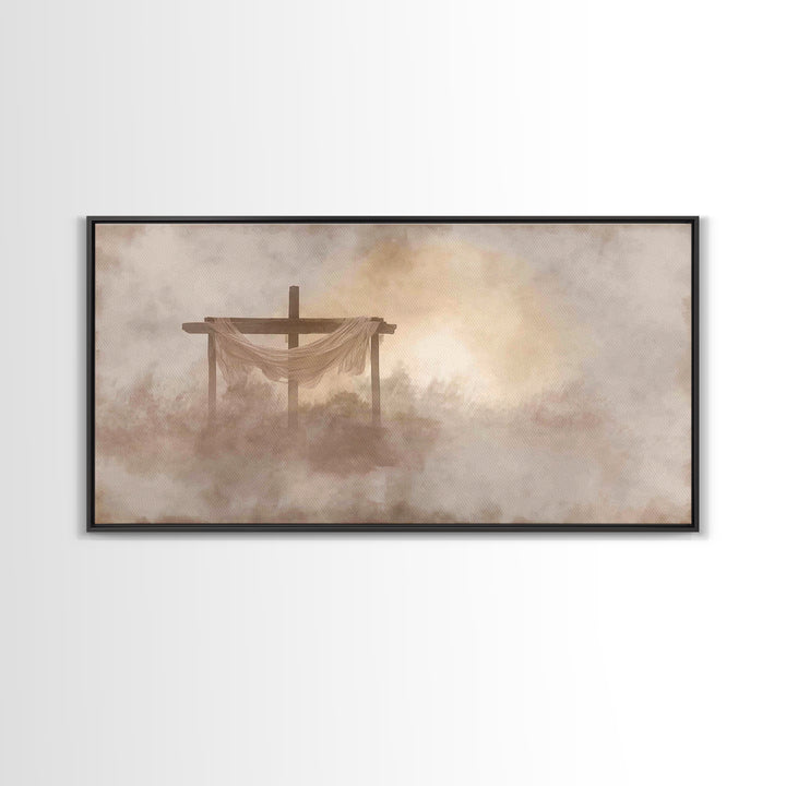 Cross Of Stillness – Framed Canvas Print – Christian Wall Art – Christian Art Canvas – Minimalist Christian Art – Christian Decoration – Ch
