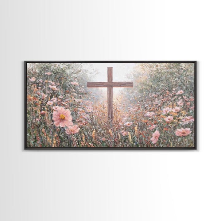 Garden Of Mercy – Framed Canvas Print – Christian Wall Art – Christian Art Painting – Christian Art Canvas – Modern Christian Art – Christi