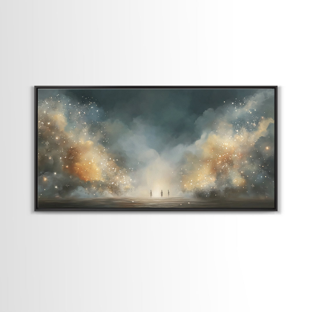 Heavenly Wonder, Framed Canvas Print, Christian Wall Art, Christian Art Canvas, Moody Christian Art, Christmas Art Prints, Christian Gift I