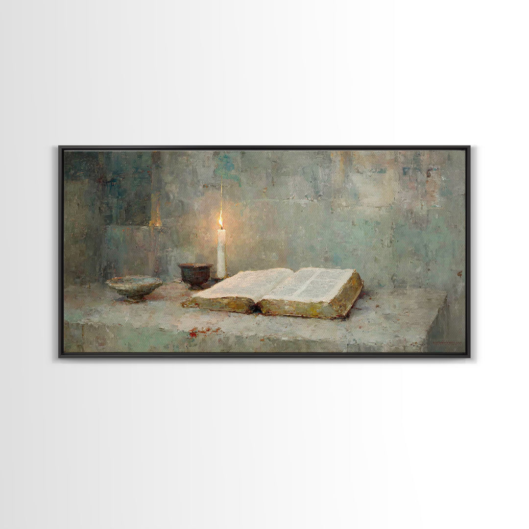 Radiant Communion | Framed Canvas Print | Christian Art Canvas | Christian Wall Art | Modern Christian Painting | Christian Christmas Art