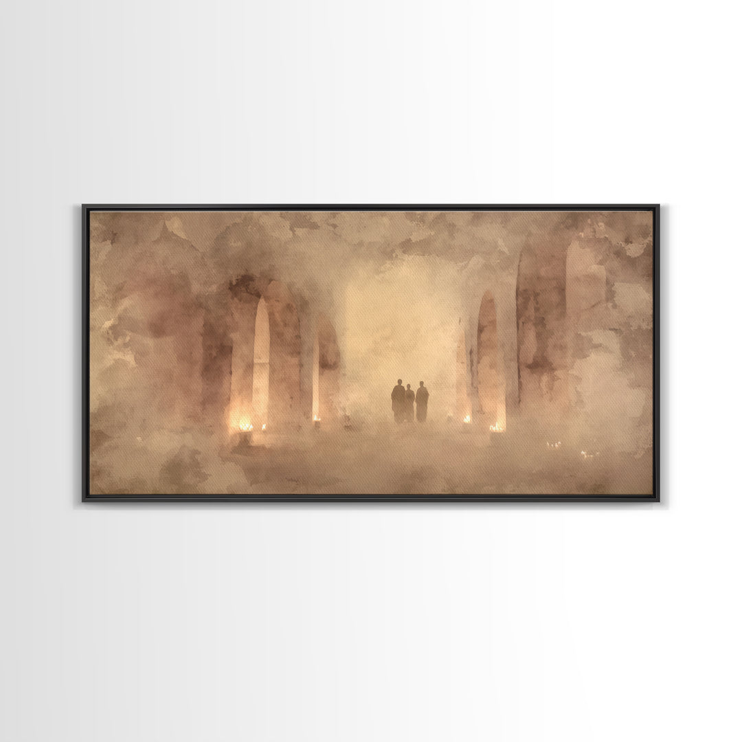 Sanctuary Silence, Framed Canvas Print, Minimalist Christian Art, Christian Wall Art, Christian Art Work, Christian Painting, Subtle Christ