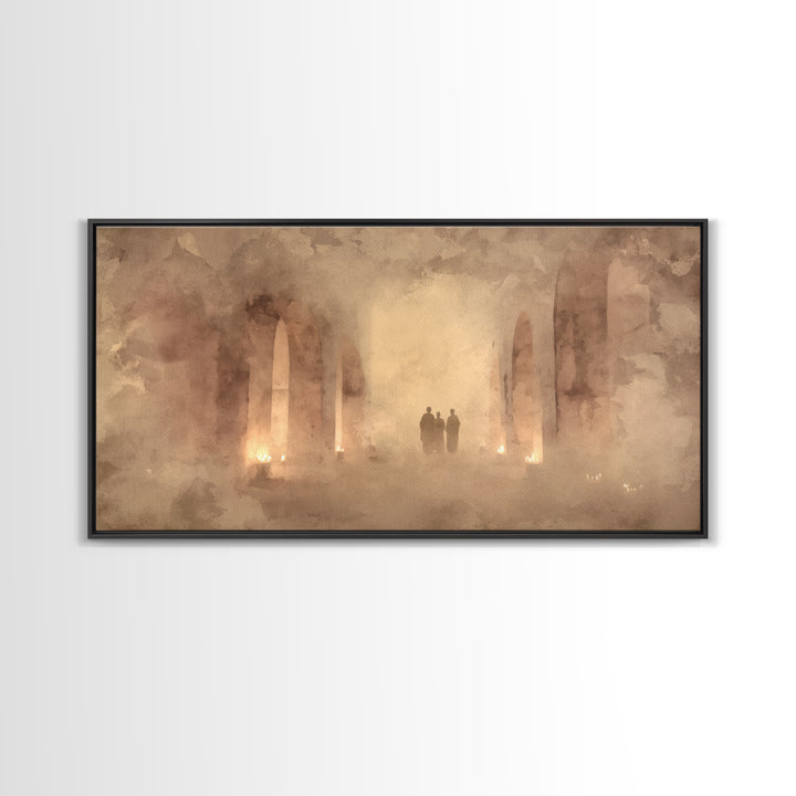 Sanctuary Silence, Framed Canvas Print, Minimalist Christian Art, Christian Wall Art, Christian Art Work, Christian Painting, Subtle Christ